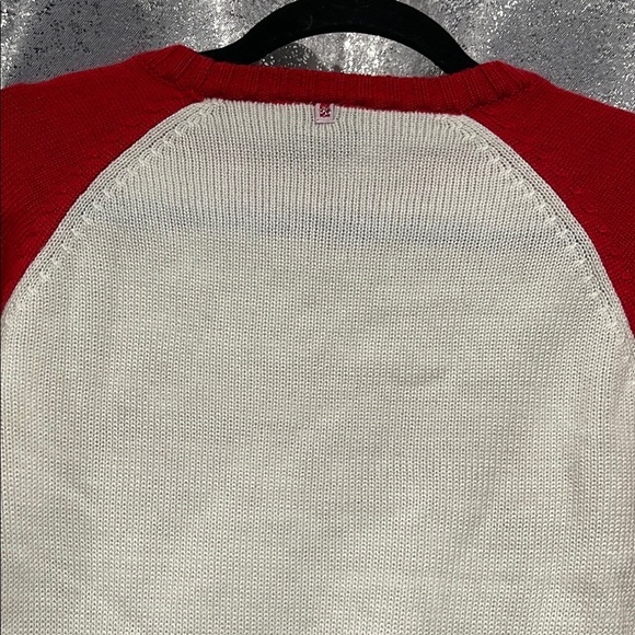 Vintage South Pole Women's Red and White Sweater - Picture 6 of 7